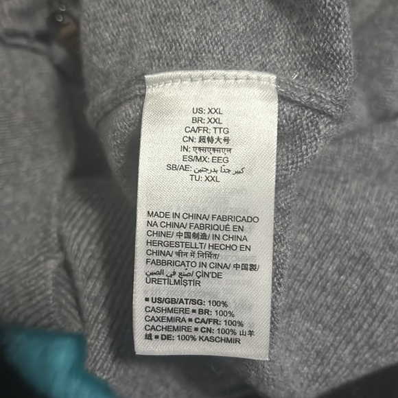 Buttoned down zippered 100% cashmere at sweater size XXL NWT - Picture 5 of 5